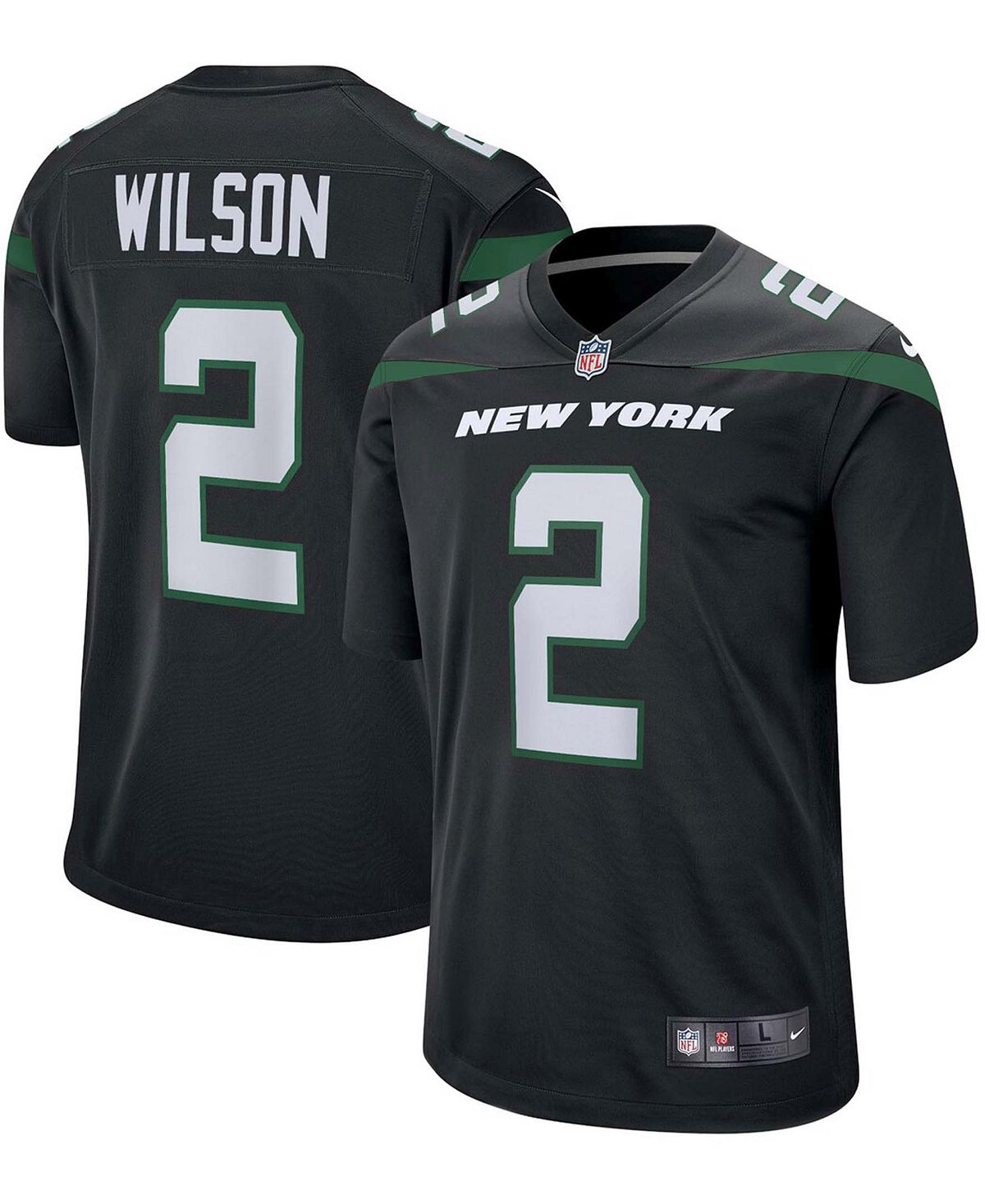 Мужская футболка zach wilson black new york jets alternate 2021 nfl draft first round game jersey Nike, мульти