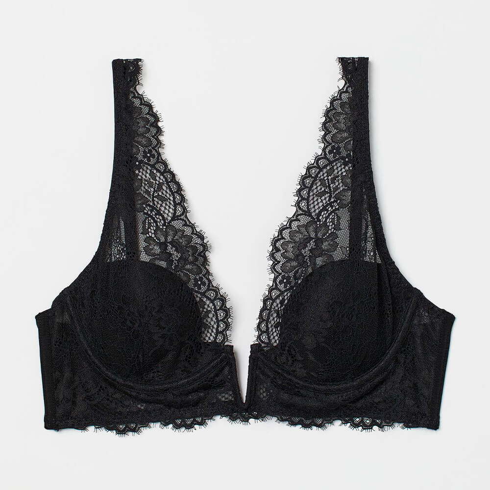 

Кружевной Бюстгальтер H&M Padded Underwire, черный