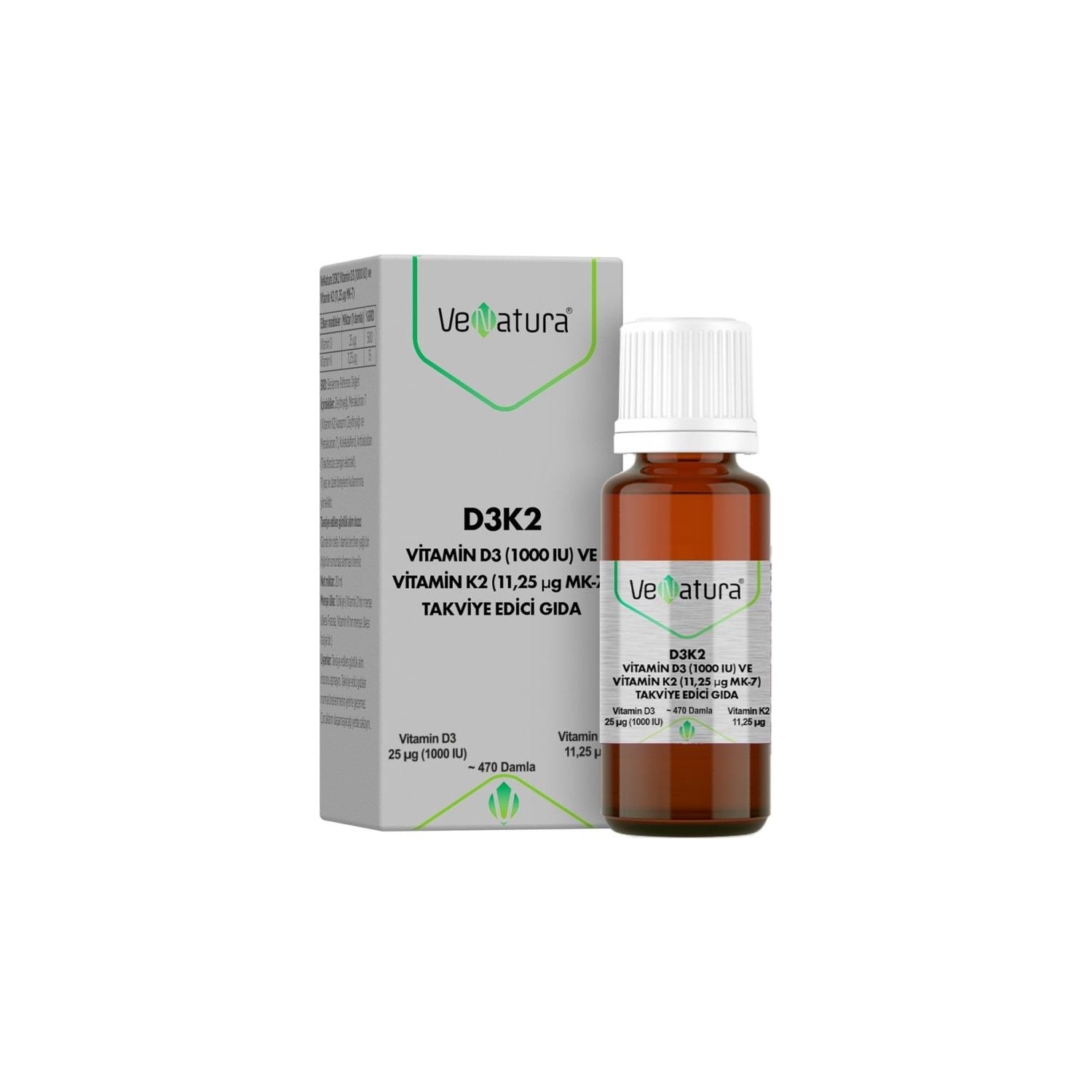 Витамины Venatura D3 1000 МЕ + Витамин K2 Mk-7, 20 мл