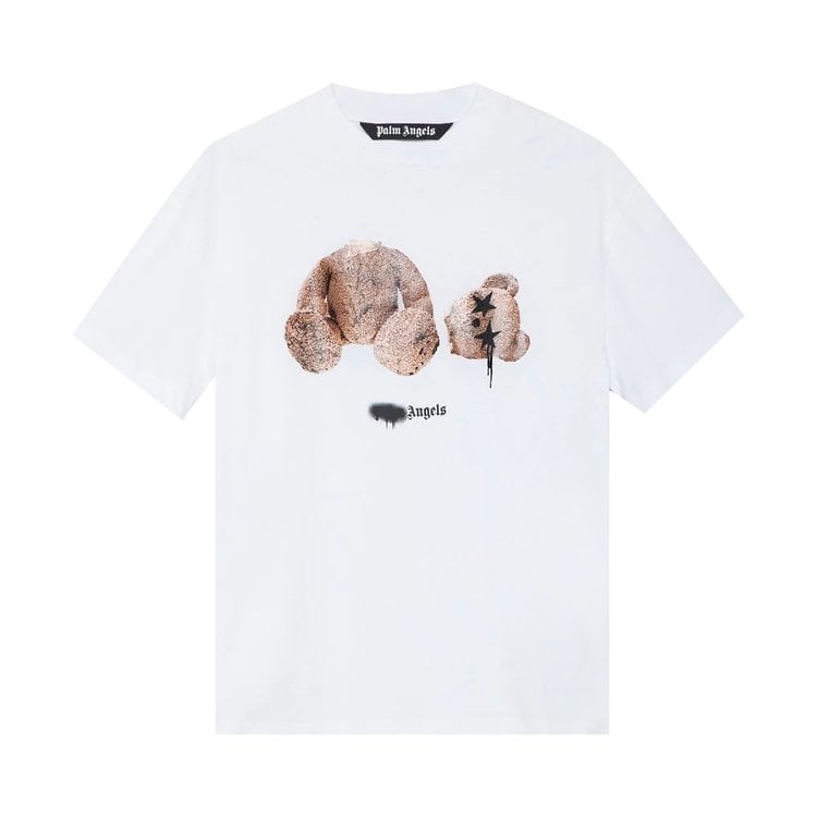 Футболка Palm Angels Spray Bear Classic Tee 'White', белый - фото