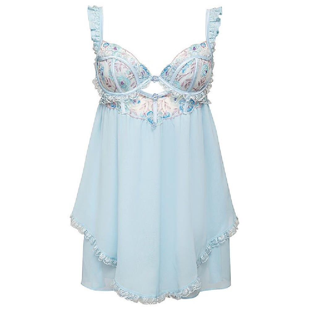 

Ночная рубашка For Love & Lemons Sorbet Rose, нежно-голубой