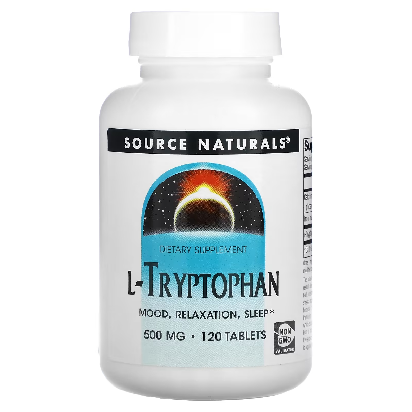 Source Naturals L-триптофан 500 мг, 120 таблеток source naturals l фенилаланин 500 мг 100 таблеток