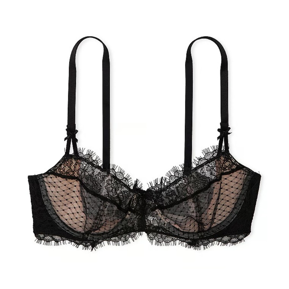 

Бюстгальтер Victoria's Secret Dream Angels Unlined Demi, черный/розовый