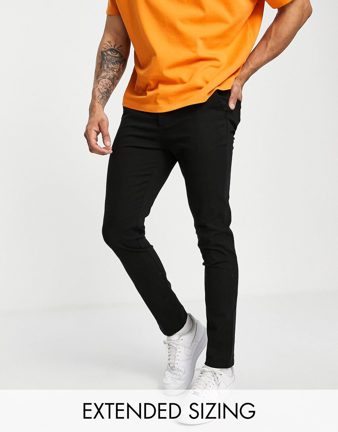 

Черные брюки чинос скинни ASOS DESIGN, Черный