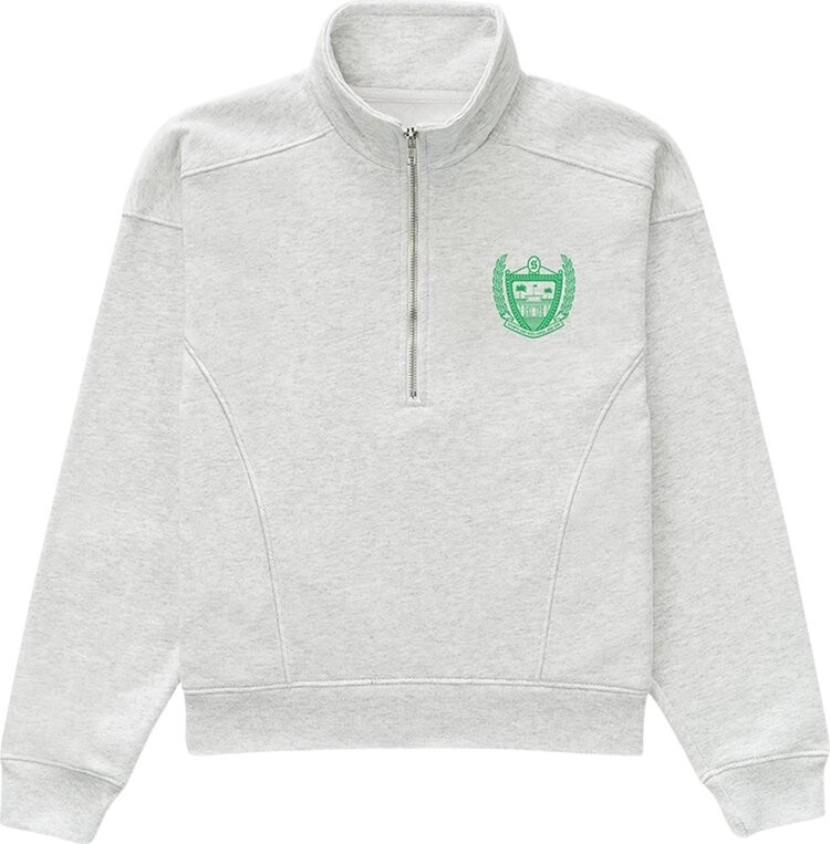 

Толстовка Sporty & Rich Beverly Hills Quarter Zip 'Heather Grey/Green', серый