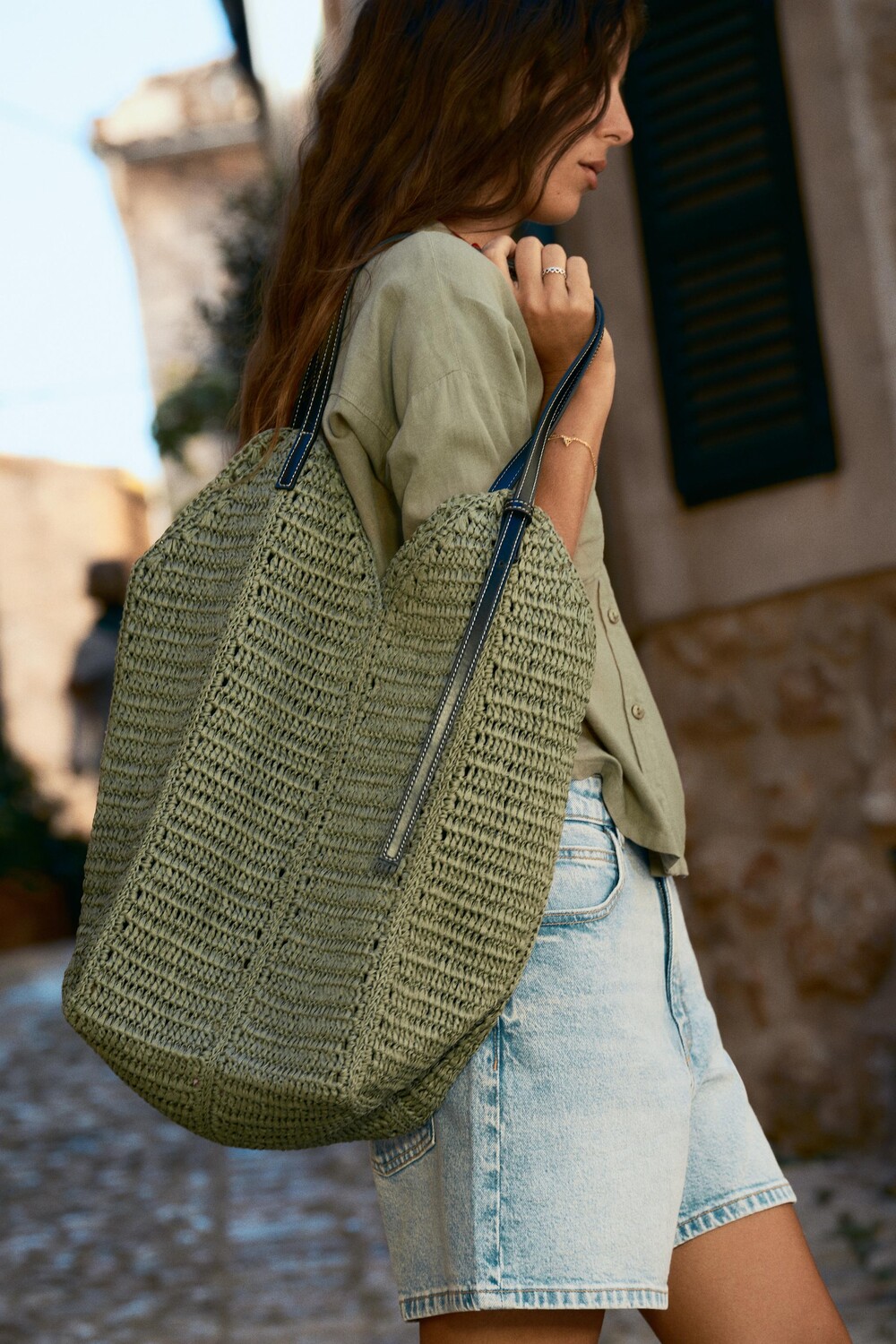 

Сумка Zara Maxi Shopper, зеленый