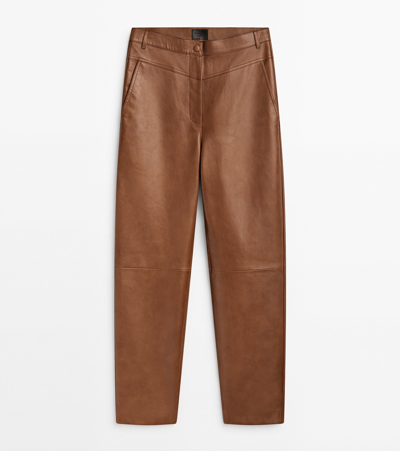 

Брюки Massimo Dutti Nappa Leather, коричневый