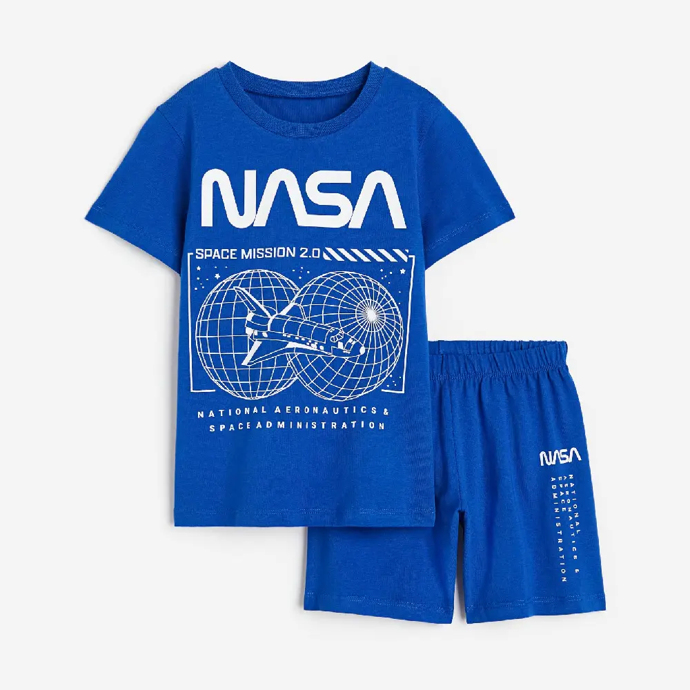 

Пижама H&M Kids Printed Cotton NASA, синий