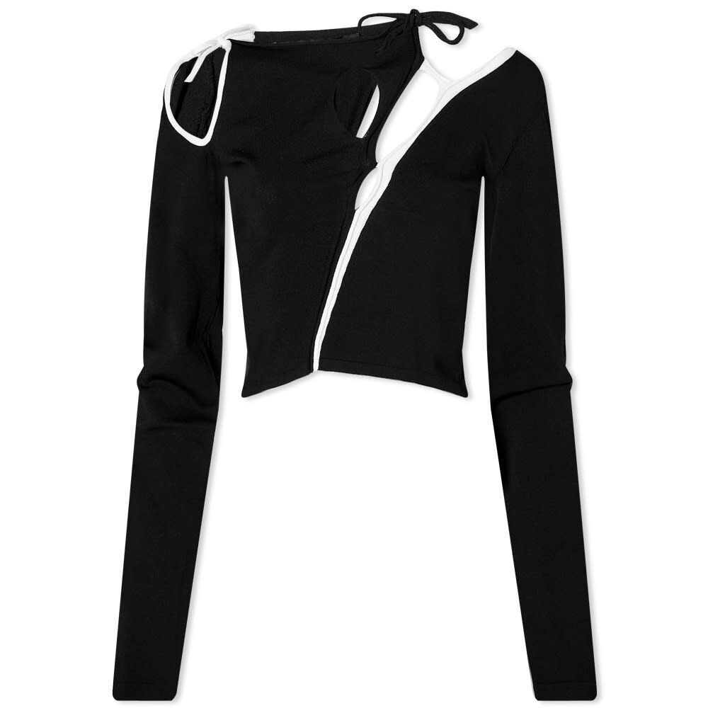

Футболка Ottolinger Long Sleeve Knit Strappy Top, Черный