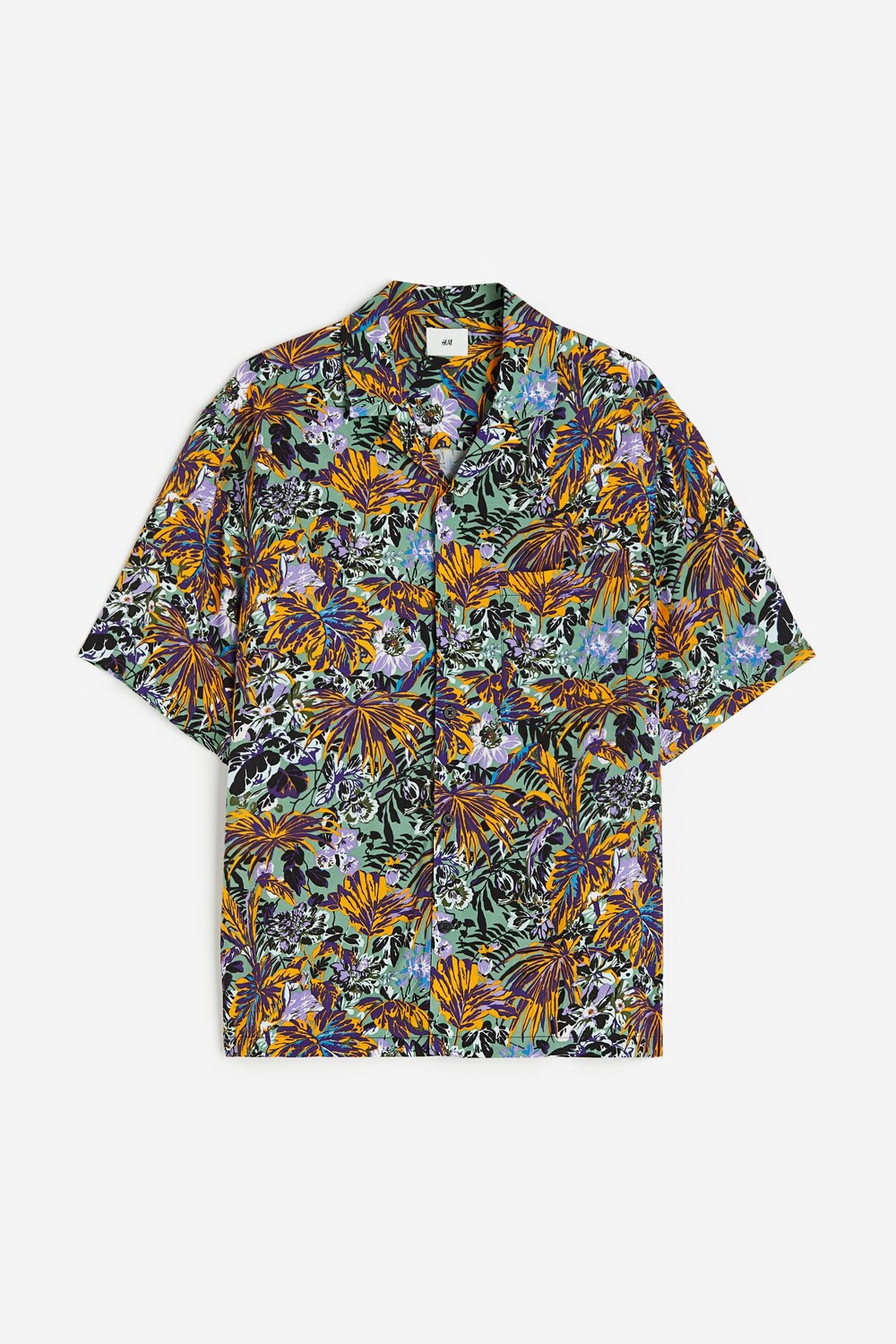 

Рубашка H&M Relaxed Fit Patterned Resort Shirt, мультиколор