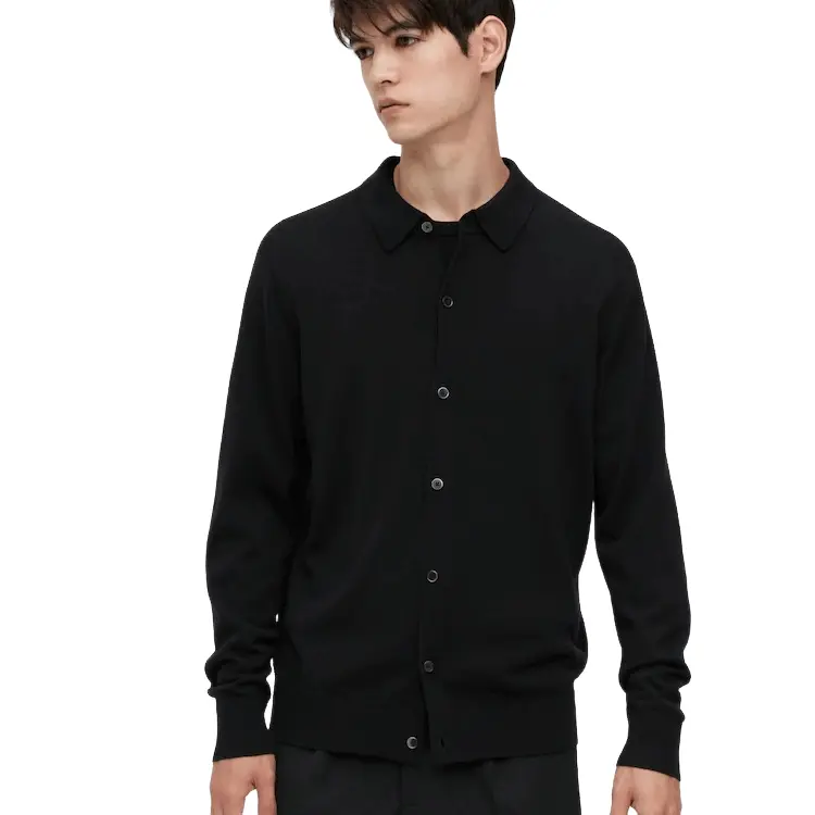 

Кардиган-рубашка Uniqlo Extra Fine Merino, черный