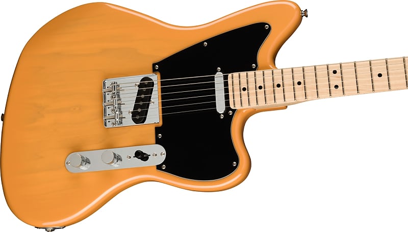 Fender Paranormal Offset Telecaster, кленовый гриф, черная накладка, цвет ириски