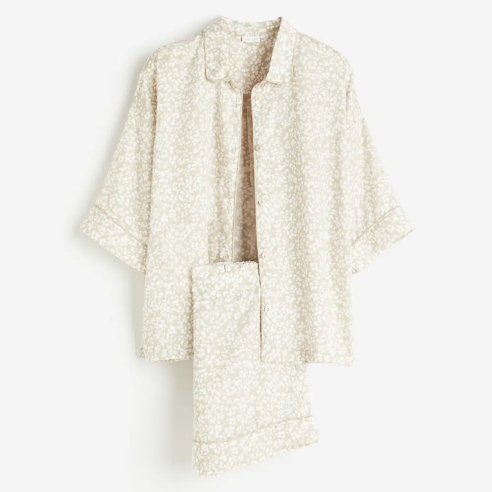 

Пижама H&M Home Patterned Satin Floral, бежевый