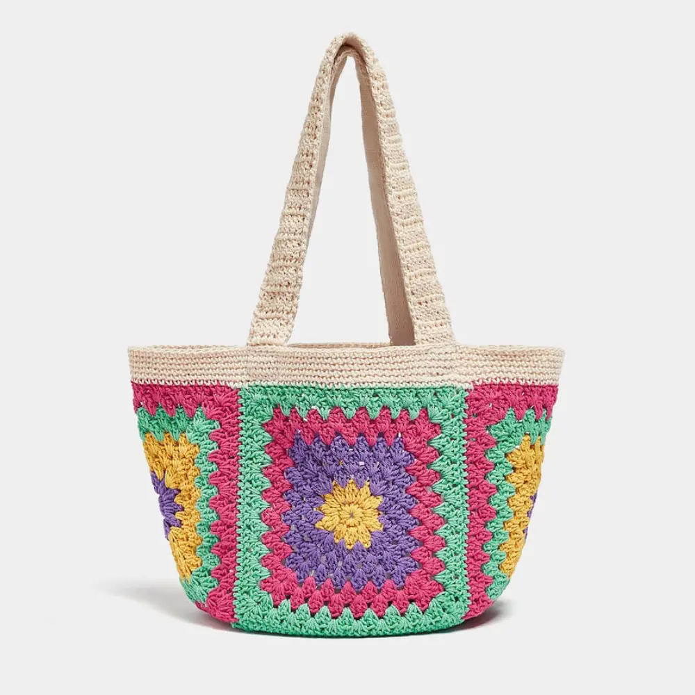 

Сумка Pull&Bear Floral Crochet Shopper, мультиколор