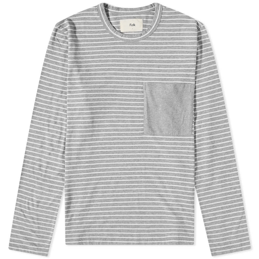 

Футболка Folk Long Sleeve Stack Stripe Tee, Серый