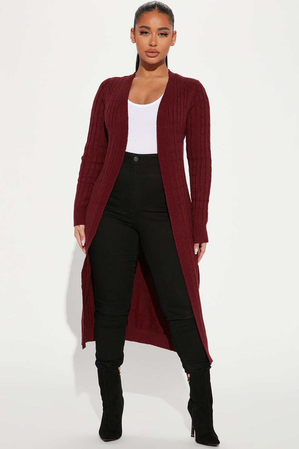 

Кардиган Fashion Nova SW457, бордовый