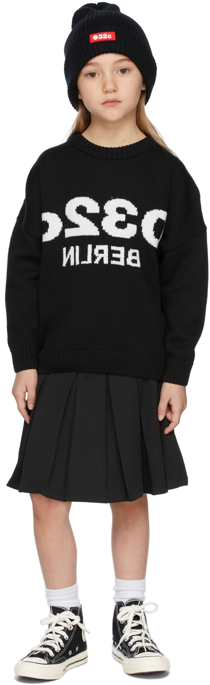 Эксклюзивный детский черный свитер для селфи SSENSE 032c
