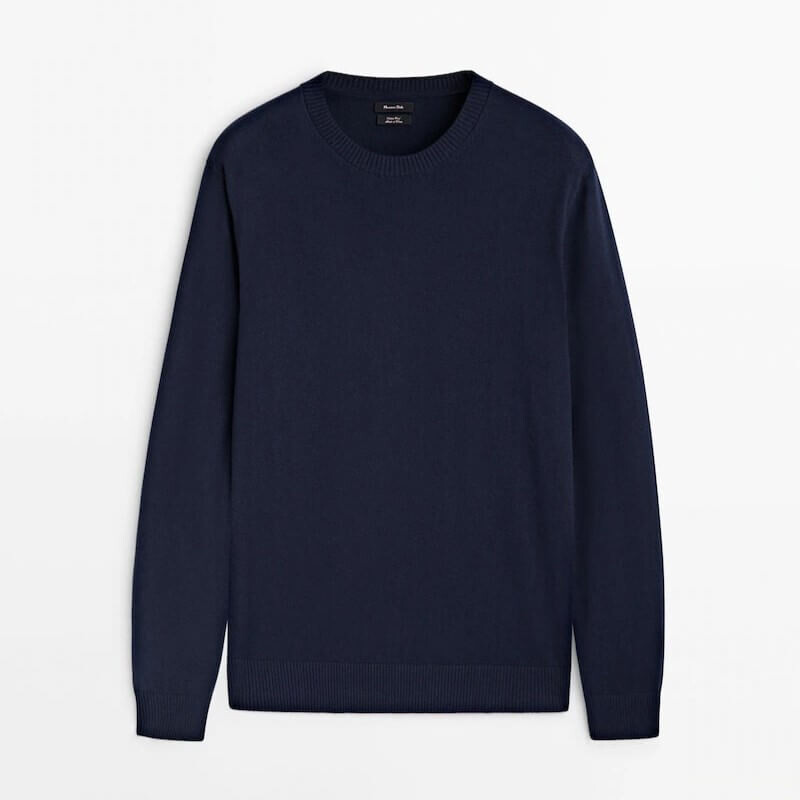 

Свитер Massimo Dutti Crew Neck Knit, темно-синий