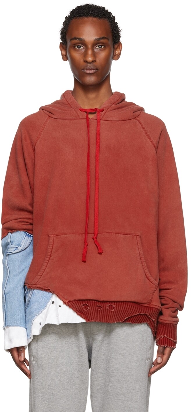 

Толстовка с красным фрагментом Greg Lauren