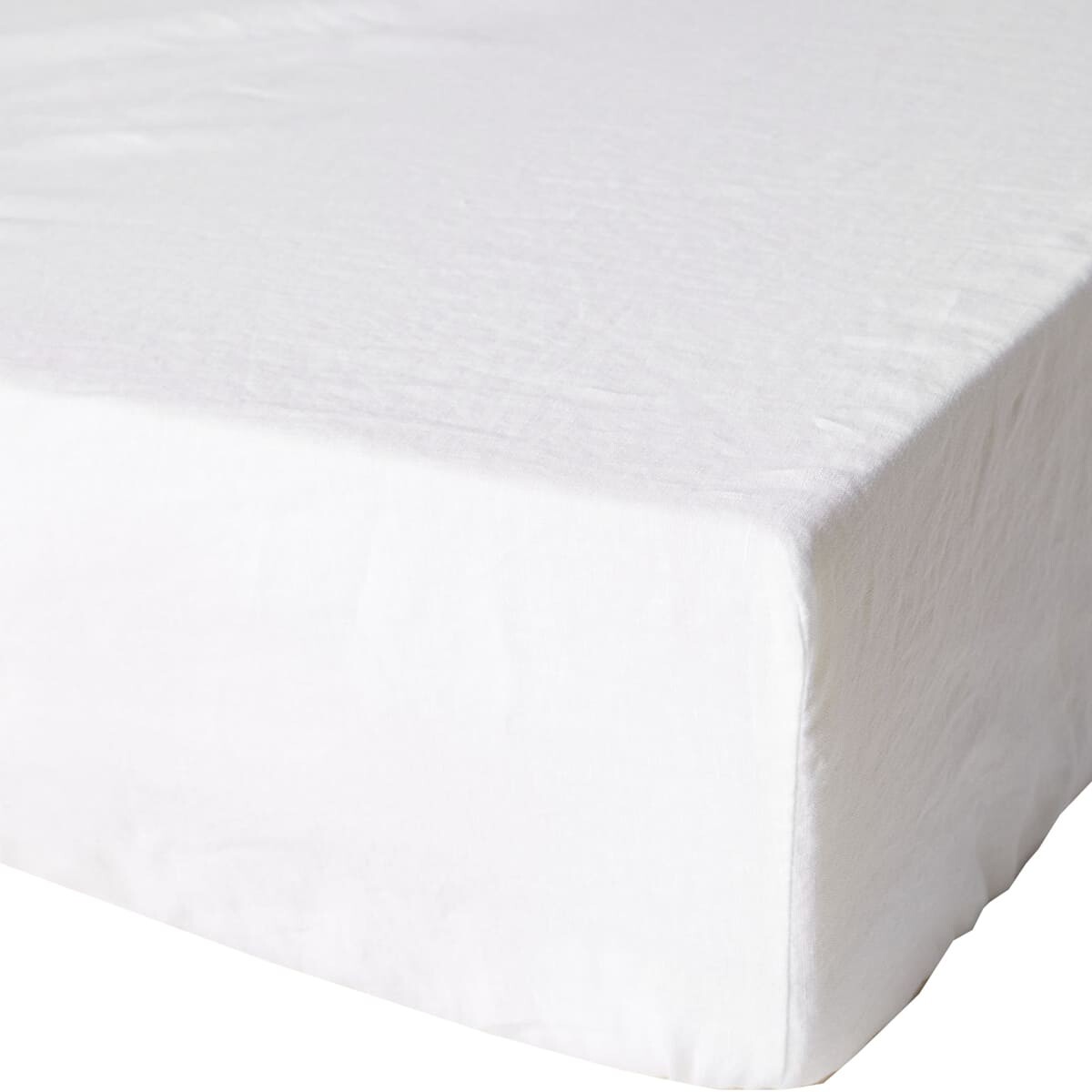 

Простыня на резинке H&M Home Washed Linen Fitted 180х200, белый