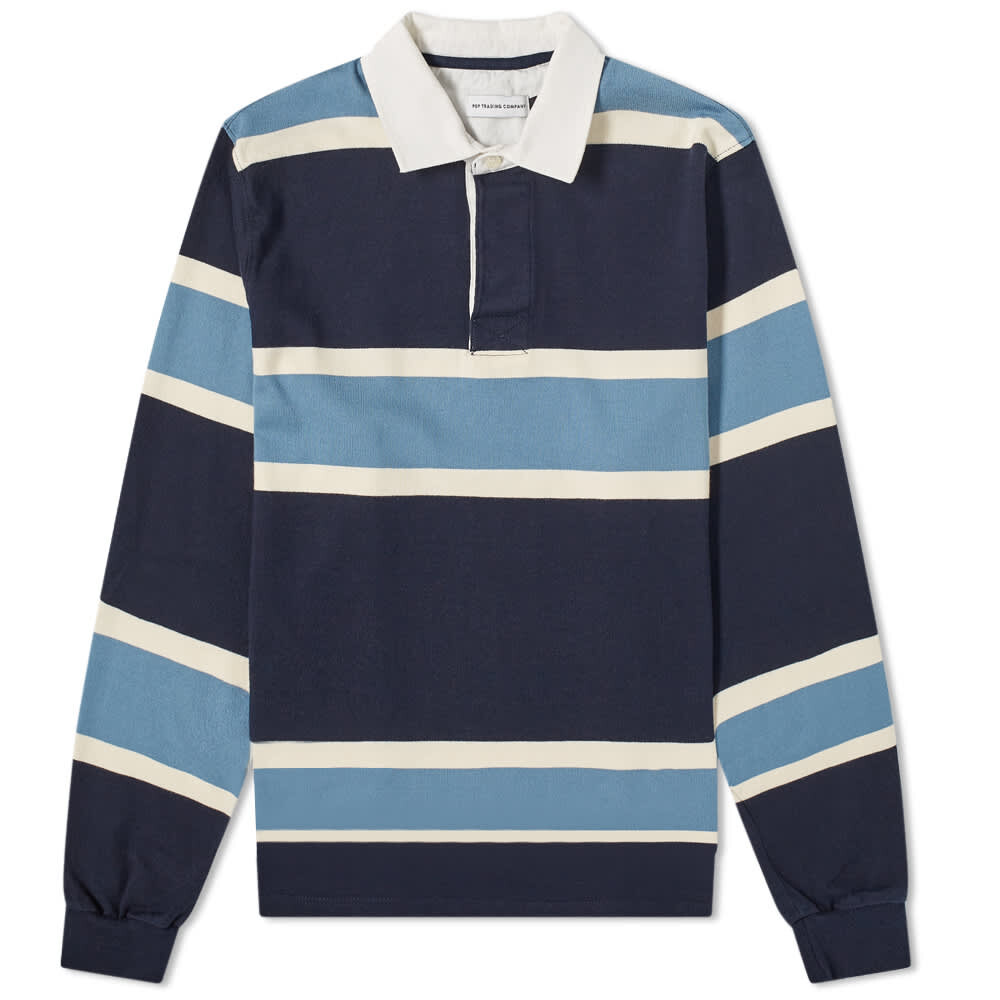 

Футболка Pop Trading Company Long Sleeve Striped Polo