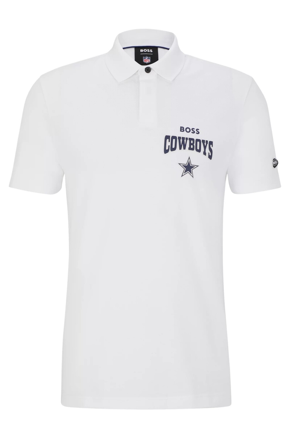 Футболка поло Boss X Nfl Cotton-piqué With Collaborative Branding Cowboys, белый футболка поло boss x nfl cotton piqué with collaborative branding rams черный