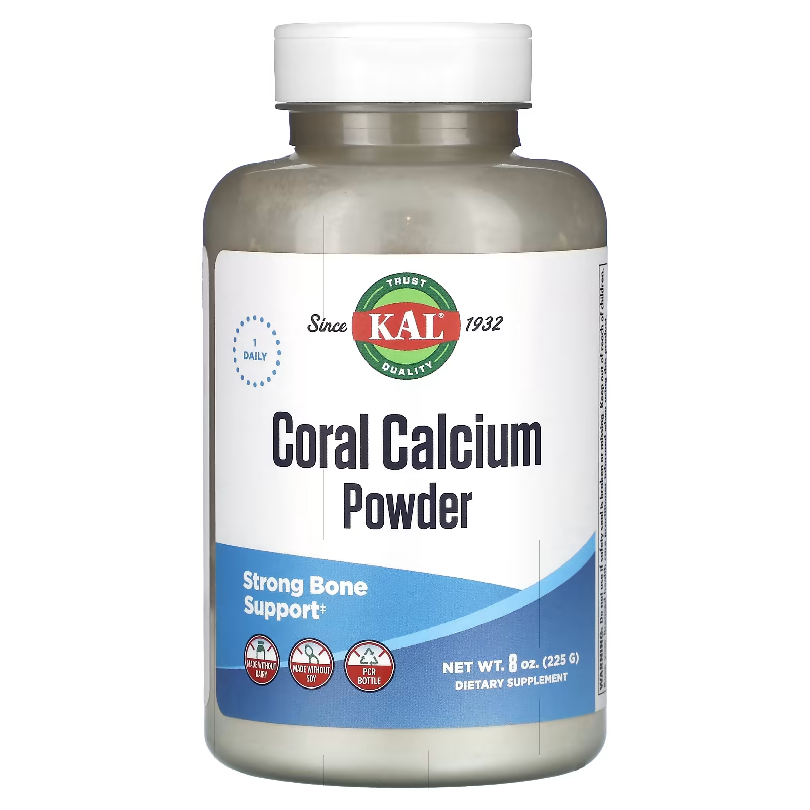 Пищевая добавка KAL коралловый кальций, 225 г пищевая добавка kal кальций из раковин устриц 100 таблеток