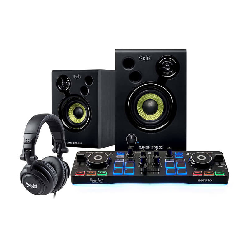 Hercules DJ DJStarter Kit с контроллером DJControl Starlight, динамиками, наушниками Hercules Stands DJS-KIT фотографии