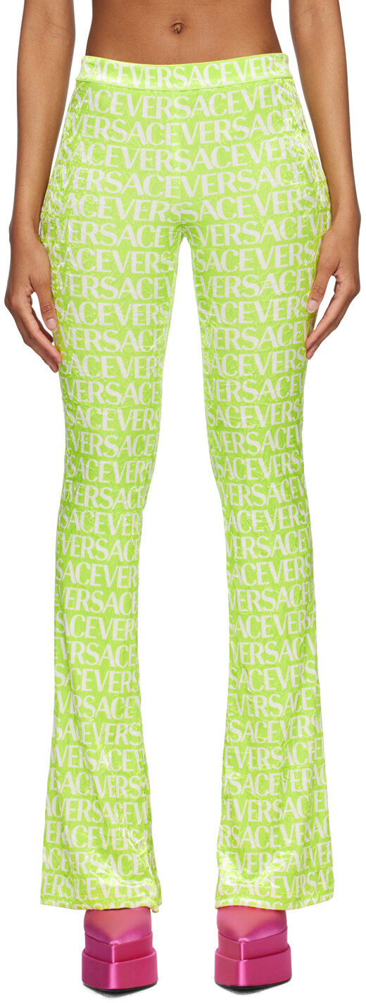 

Зеленые широкие брюки Versace, Зеленый, Зеленые широкие брюки Versace