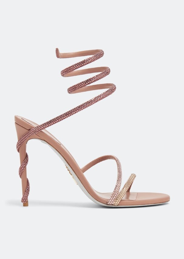 

Сандалии RENÉ CAOVILLA Cleo crystal-embellished sandals, бежевый