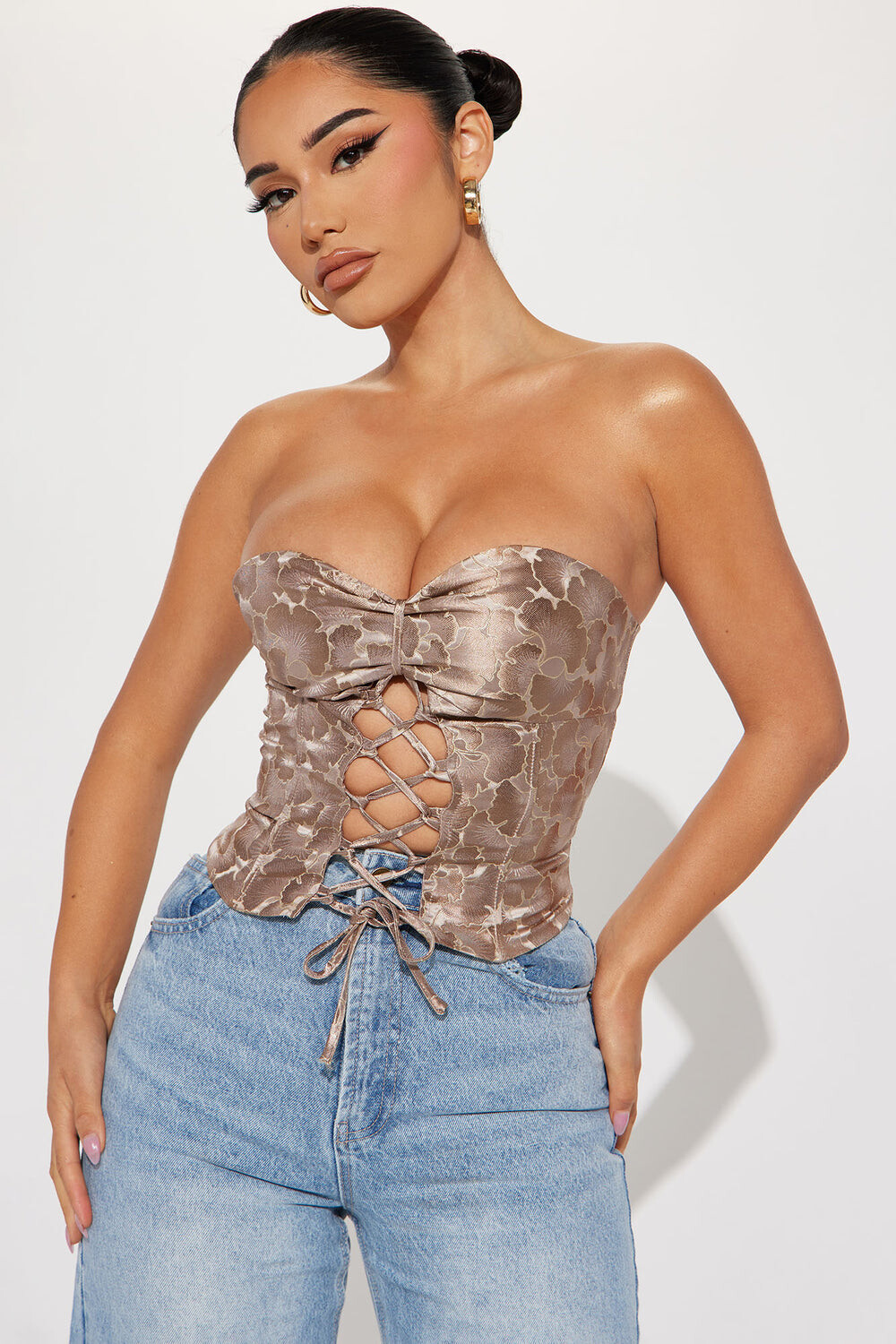 

Топ Fashion Nova GW22C1604, серо-коричневый