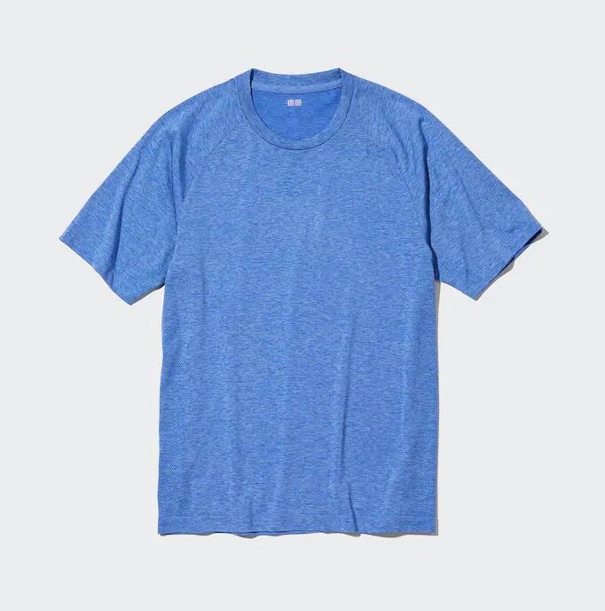 

Футболка с круглым вырезом и короткими рукавами Uniqlo Dry-ex Crew Neck Short Sleeved, голубой, Синий