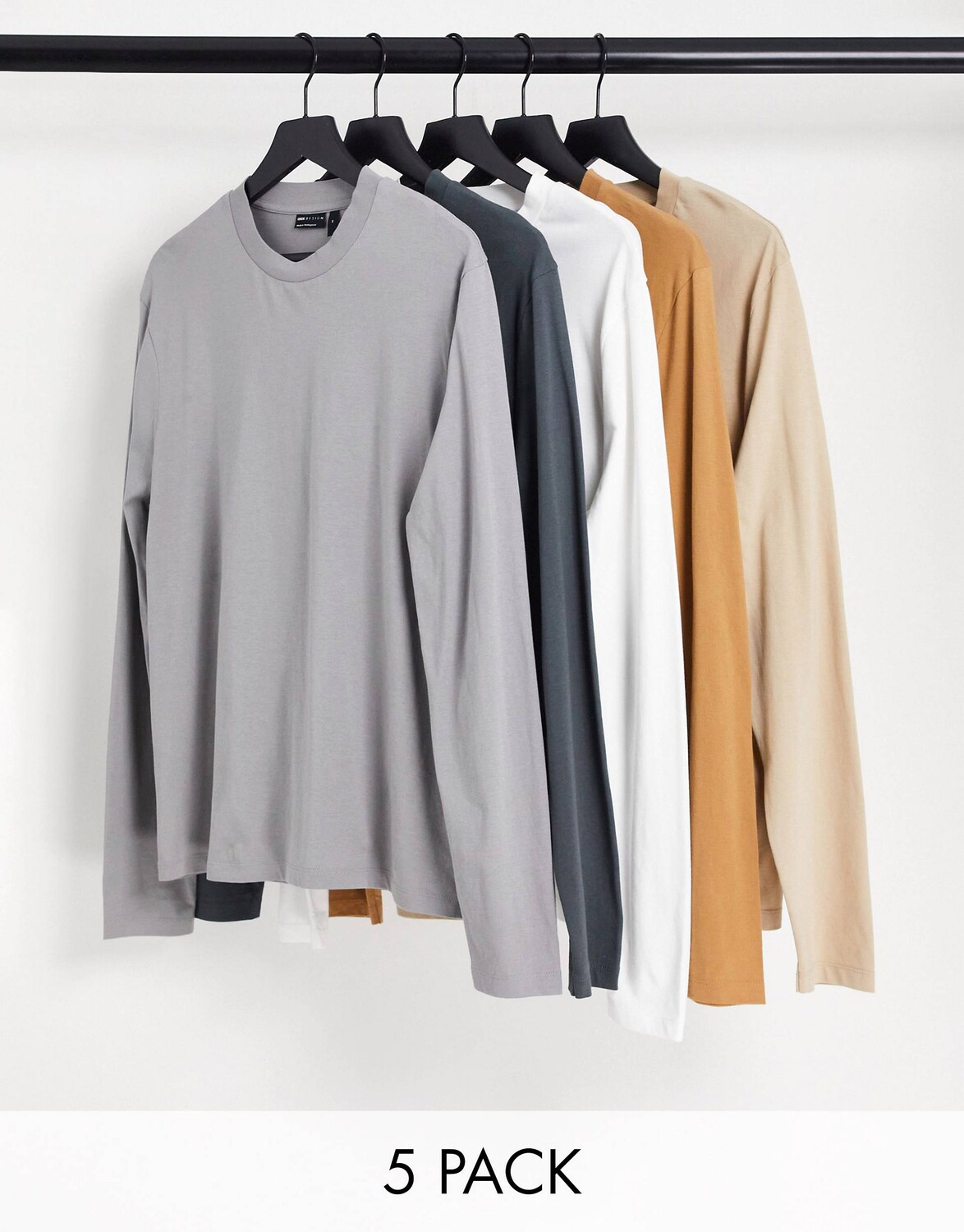 

Набор из 5 футболок с длинными рукавами ASOS DESIGN