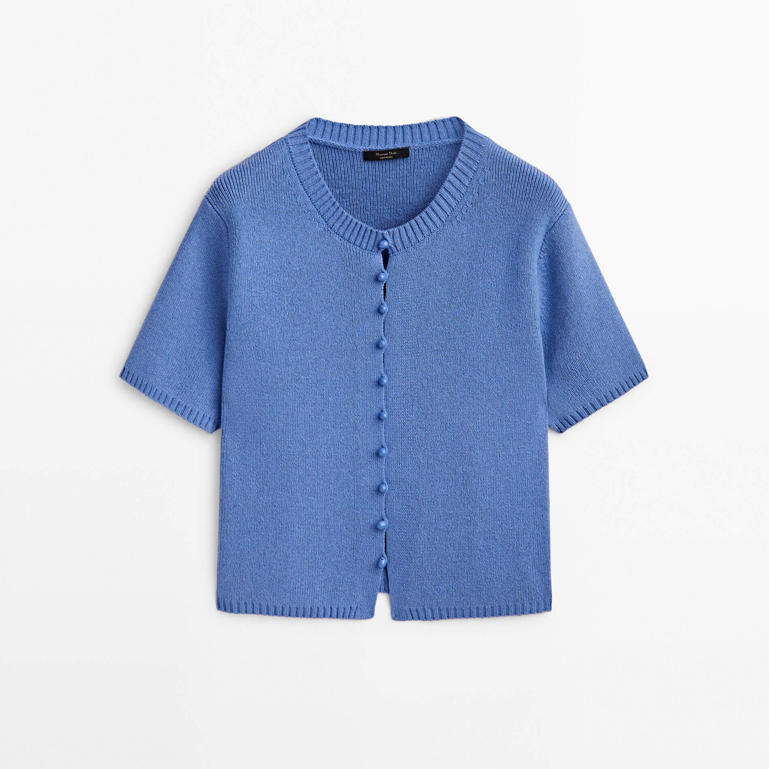 

Кардиган Massimo Dutti Knit With Ceramic Buttons, синий
