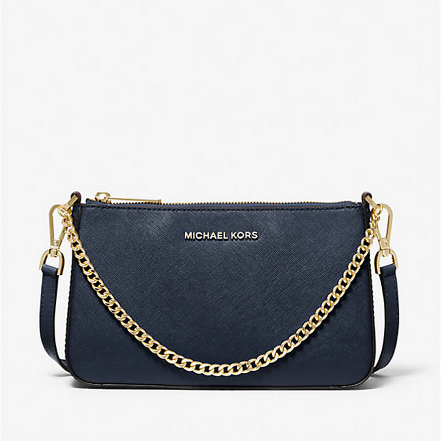 

Сумка кросс-боди Michael Kors Outlet Jet Set Medium Saffiano Leather, темно-синий