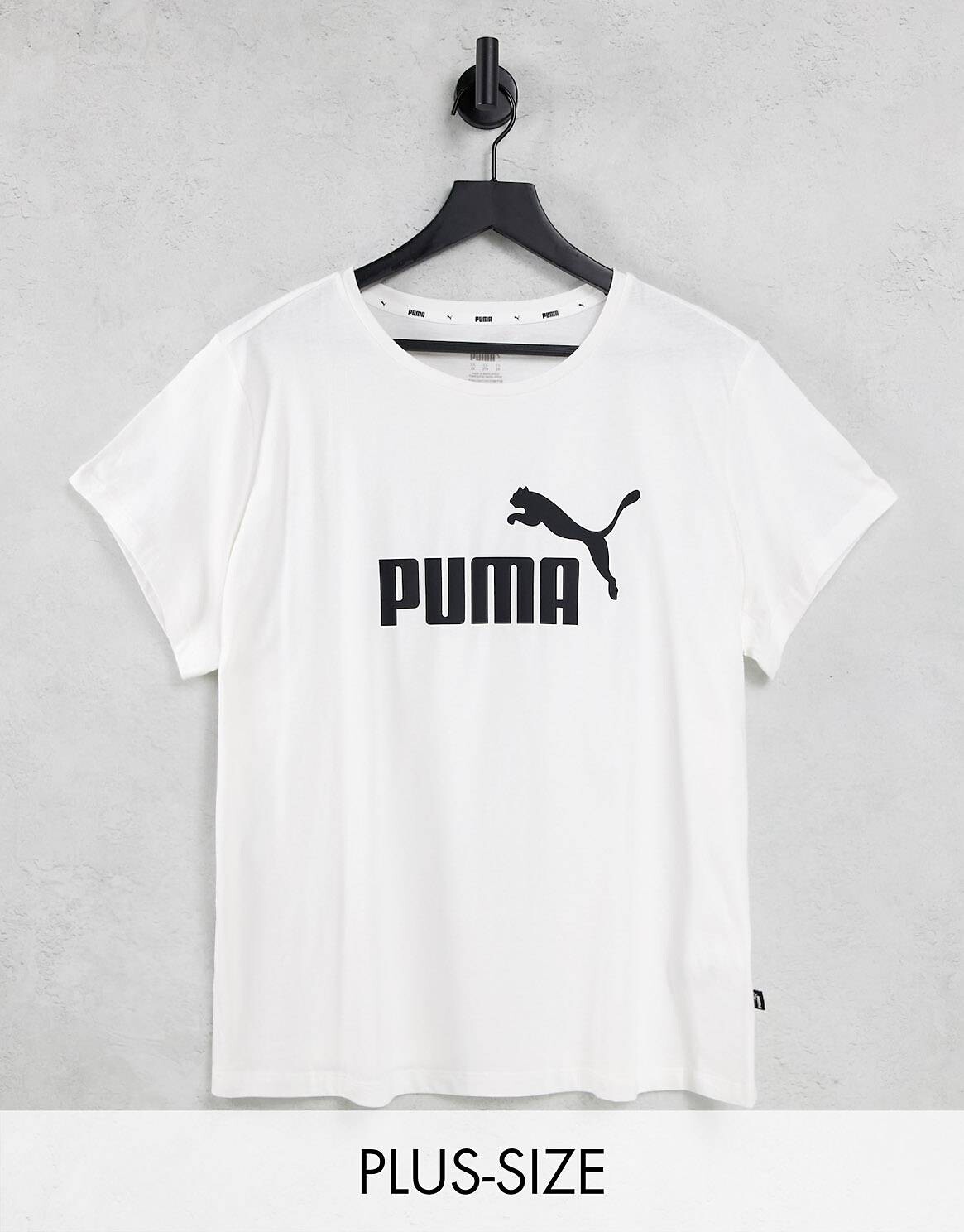 

Белая футболка с крупным логотипом Puma Plus Essentials, Белый