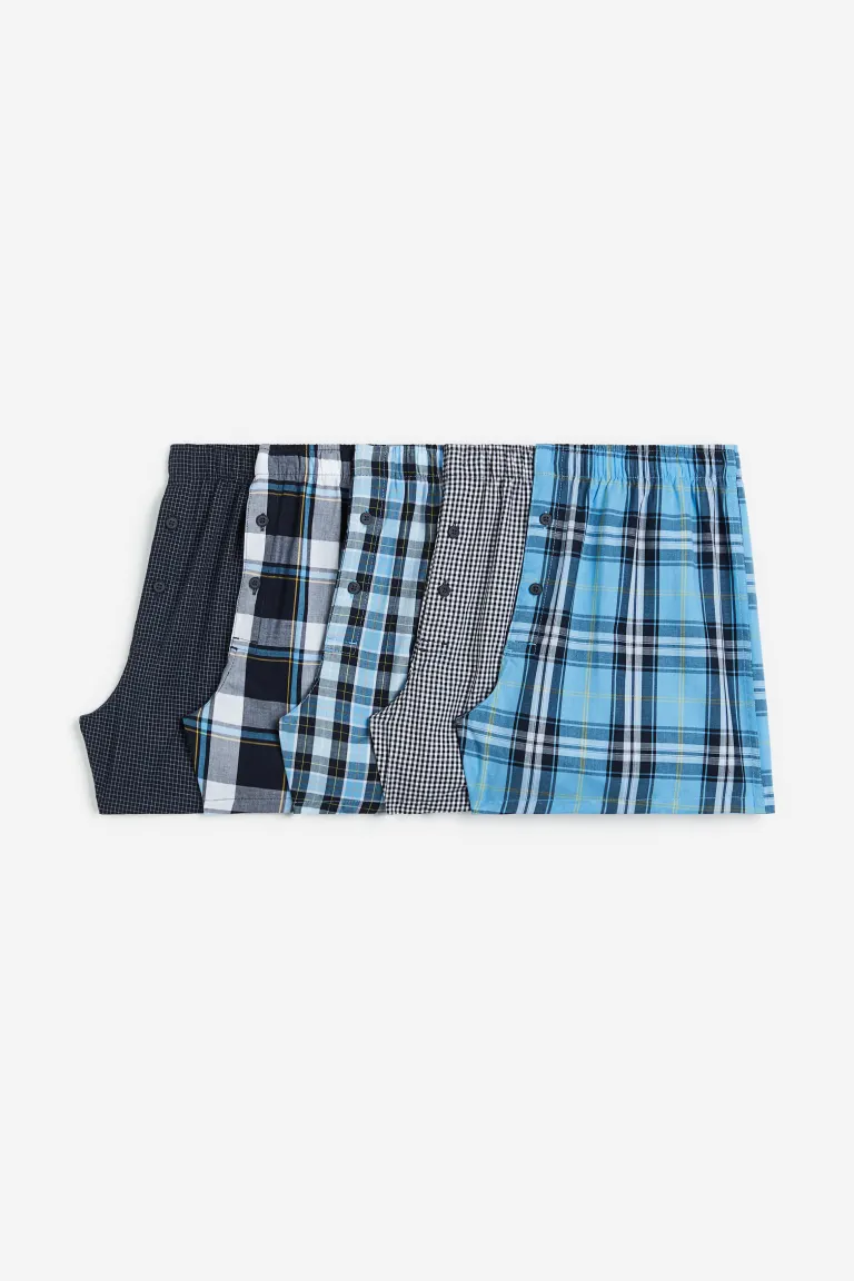 

Комплект из 5 пар хлопковых трусов-боксеров H&M, синий