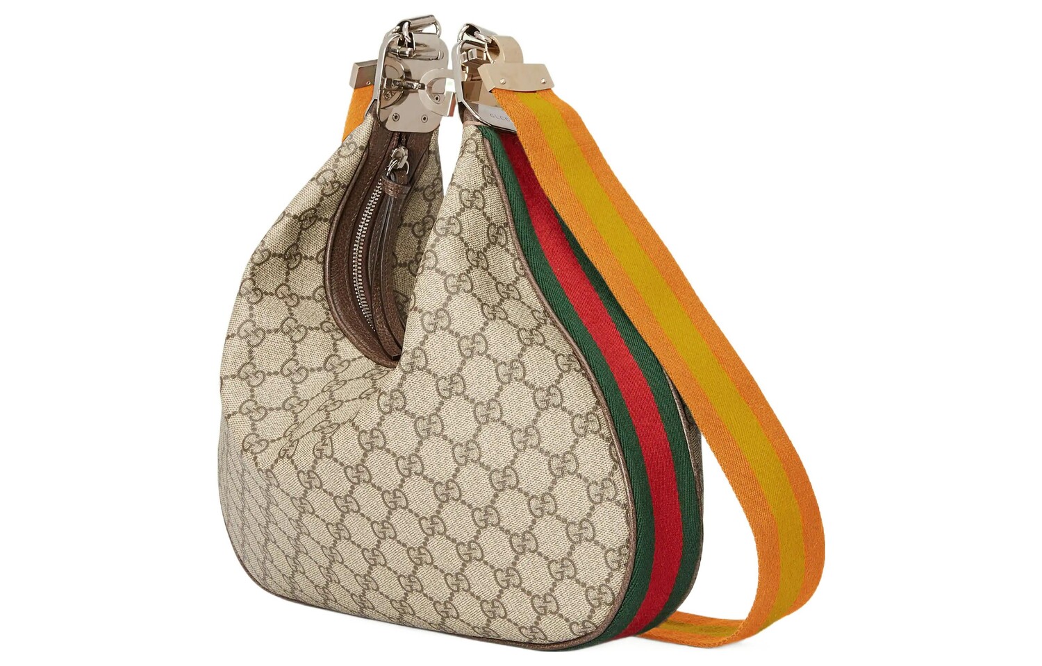 

Сумка Gucci Attache Large GG Supreme через плечо, бежевый/зеленый/красный