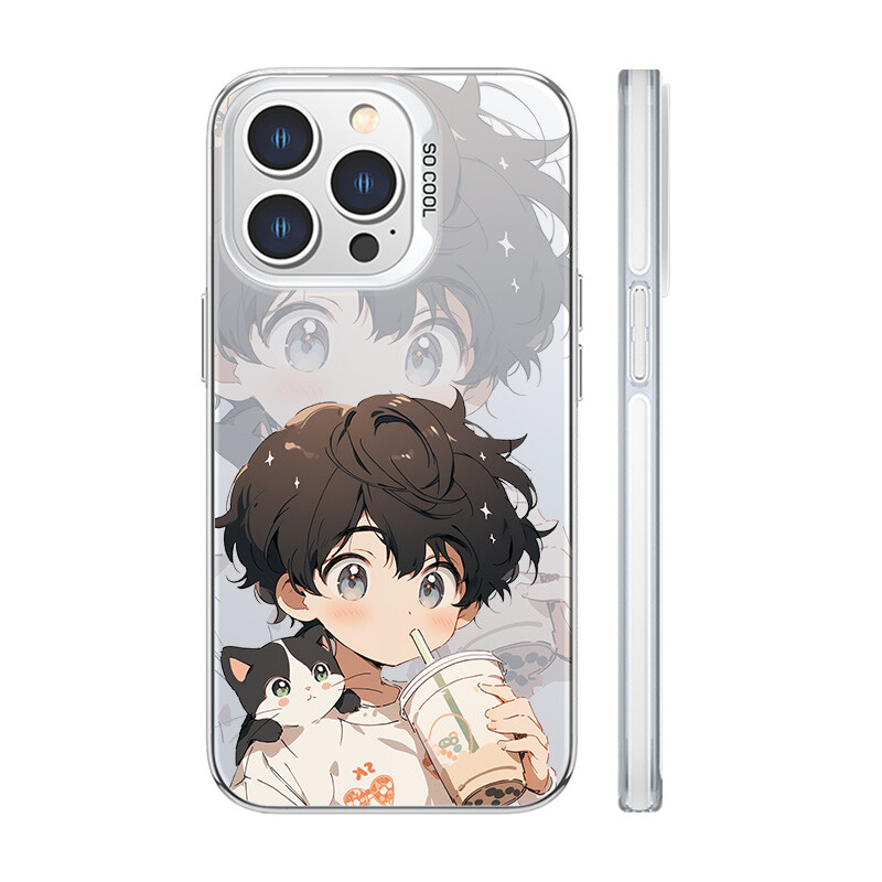 

MINISO чехол для телефона, Colored silver pink rose red frame girl - DWQFCY179