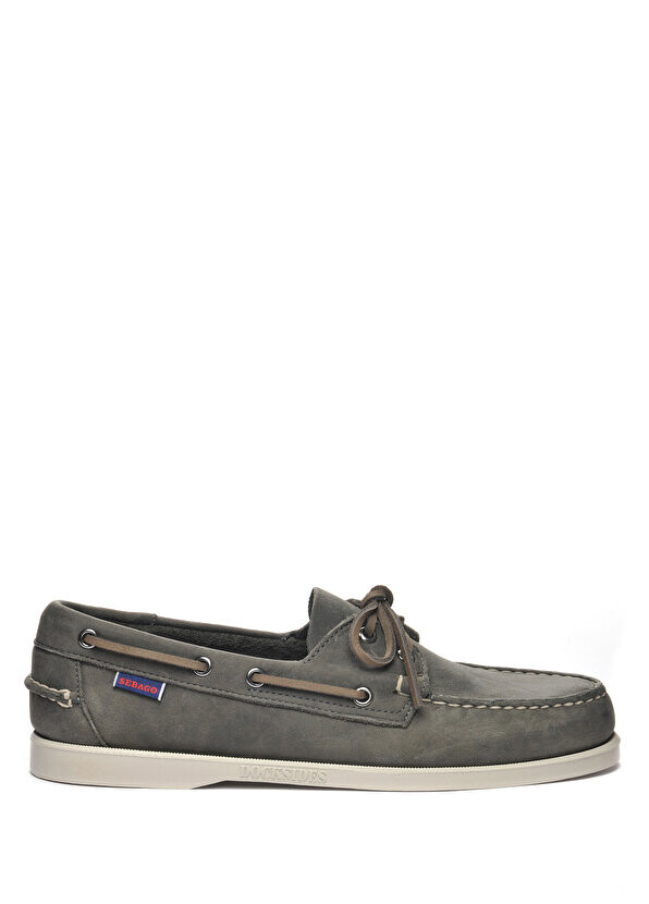 

Темно-серые мужские кожаные лоферы на шнуровке Sebago