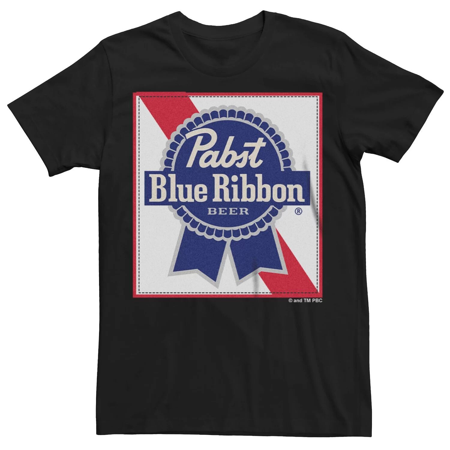 

Мужская футболка с квадратным логотипом Pabst Blue Ribbon Licensed Character