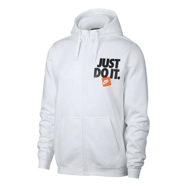 

Толстовка Nike Just Do It Full Zip Hoodie 'White Black', белый