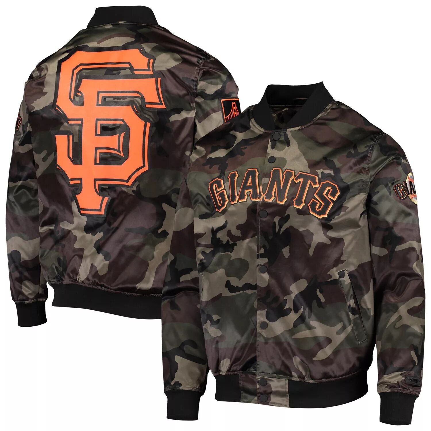 

Мужская атласная куртка с длинными кнопками Pro Standard Camo San Francisco Giants