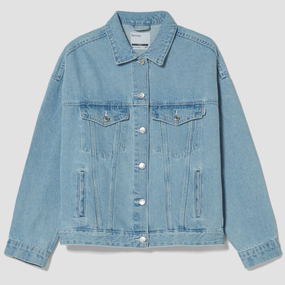 

Куртка Bershka Oversized Denim, голубой