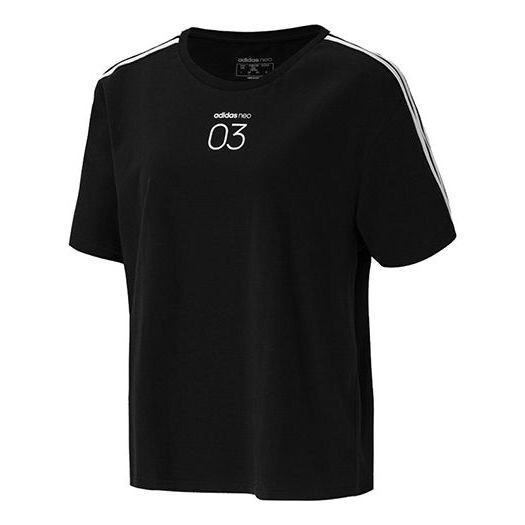 

Футболка Adidas neo Inject Tee Athleisure Casual Sports Side Stripe Short Sleeve Black, Черный
