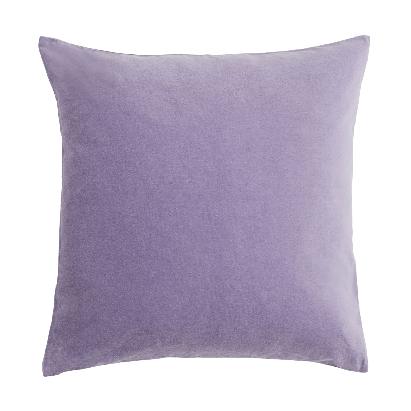Чехол для декоративной подушки H&M Home Cotton Velvet, фиолетовый