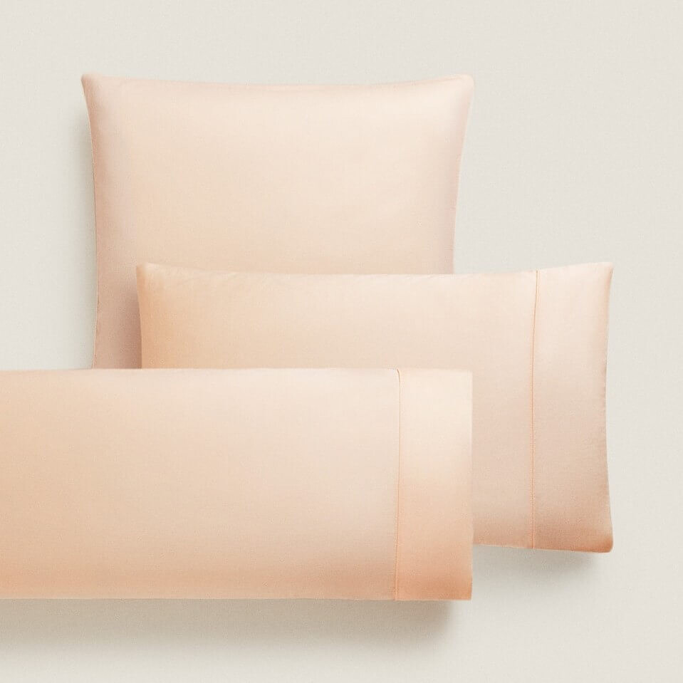 

Наволочка Zara Home (300 Thread Count) Washed Sateen, светло-оранжевый