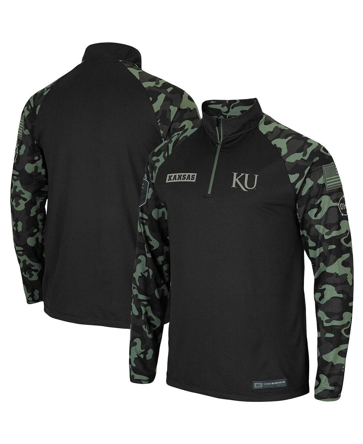 

Мужская черная куртка kansas jayhawks oht в стиле милитари appreciation take flight raglan с молнией на четверть Colosseum, черный