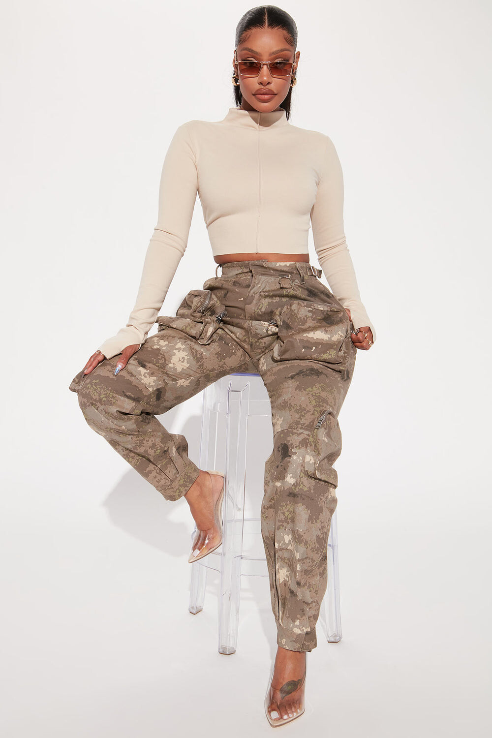 

Джоггеры Fashion Nova SK094, песочный, Бежевый