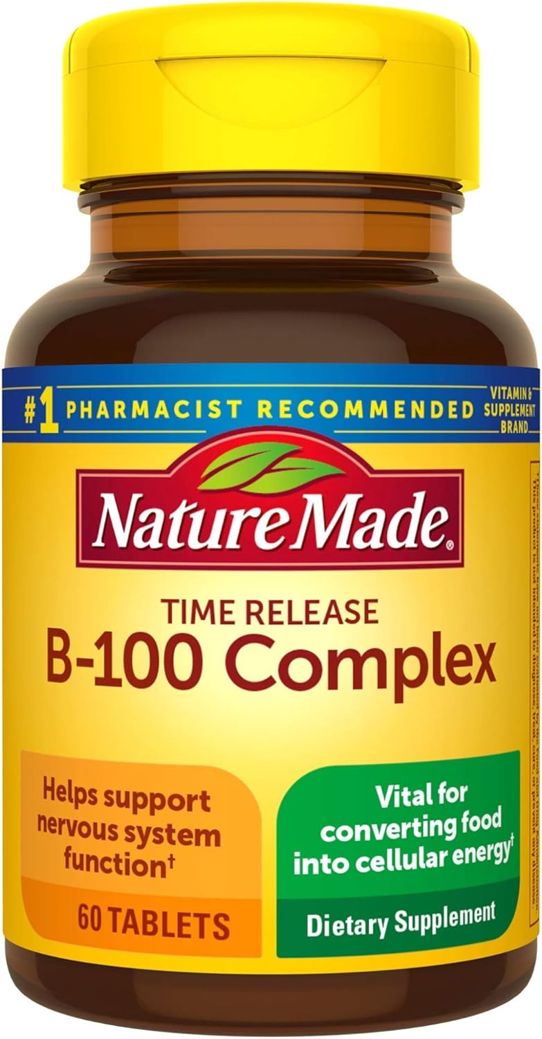 Витамины группы B Nature Made B-100 Complex, 3 упаковки по 60 таблеток nature s truth незаменимое железо и витамины группы b цинк натуральный виноград 60 веганских жевательных таблеток